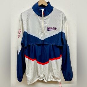 Chicago White Sox MLB Quarter-Zip Windbreaker Adult XL Cream Navy Red